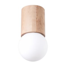 Plafon BOOMO 8 23x12x12 cm naturalne drewno biała kula G9 lampa sufitowa - Miniaturka zdjęcia nr 1