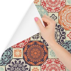 Tapeta kolorowe ornamenty w stylu retro, styl nowoczesny  - Miniaturka zdjęcia nr 3