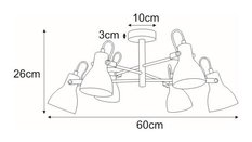 Lampa sufitowa K-8109 KANTI 60x26x60 cm do salonu lub pokoju biały/czarny - Miniaturka zdjęcia nr 8