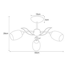 Lampa sufitowa K-JSL-6093/3 CHR XENA 55x28x55 cm do salonu lub pokoju chrom - Miniaturka zdjęcia nr 7