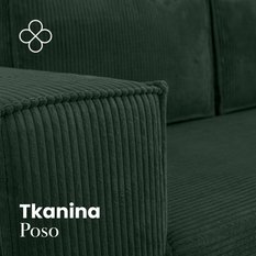 Kanapa rozkładana Verona 248x52x93 cm wersalka z funkcją spania i pojemnikiem sprężyny bonell sztruks butelkowa zieleń do salonu - Miniaturka zdjęcia nr 6