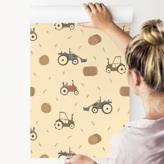 Tapeta Dziecięca Kolorowe TRAKTORY Ciągnik Dekor  - Miniaturka zdjęcia nr 6