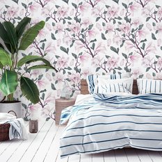 Tapeta do sypialni malowane kwiaty MAGNOLIA natura  - Miniaturka zdjęcia nr 6