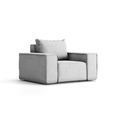 Sofa jednoosobowa SONNE 115x73x88 cm wodoodporna UV do ogrodu + poduszka jasnoszara