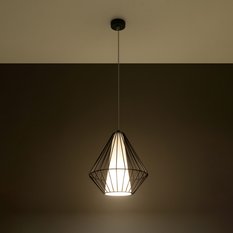 Lampa wisząca DEMI czarna 130x28x28cm nowoczesna E27 do salonu - Miniaturka zdjęcia nr 3