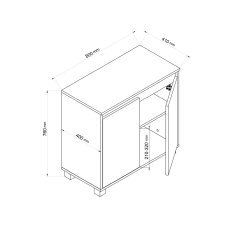 Szafka łazienkowa 80x41x76 cm pod umywalkę biała - Miniaturka zdjęcia nr 5