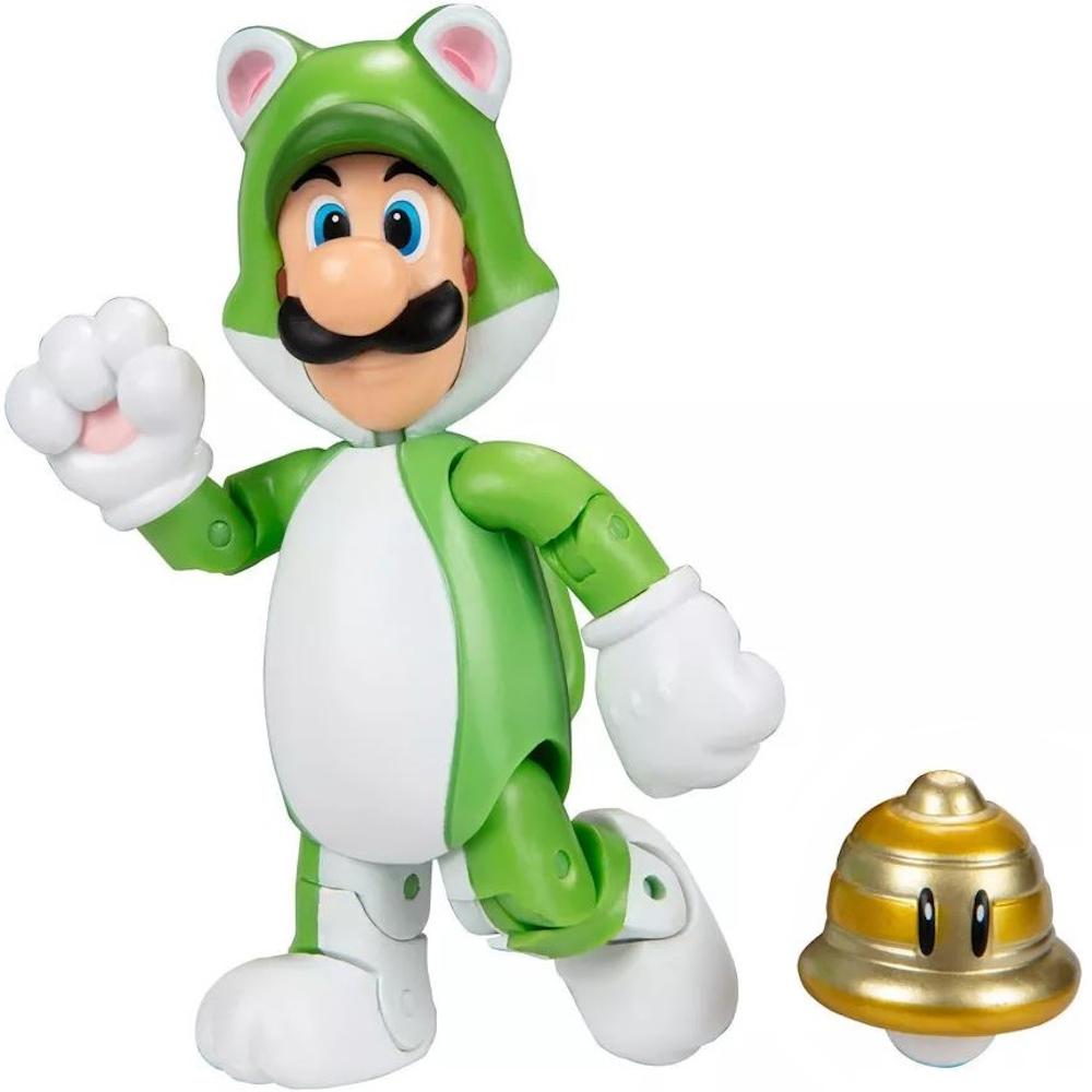 ORYGINALNA RUCHOMA FIGURKA CAT LUIGI + SUPER BELL SUPER MARIO JAKKS PACIFIC  nr. 3