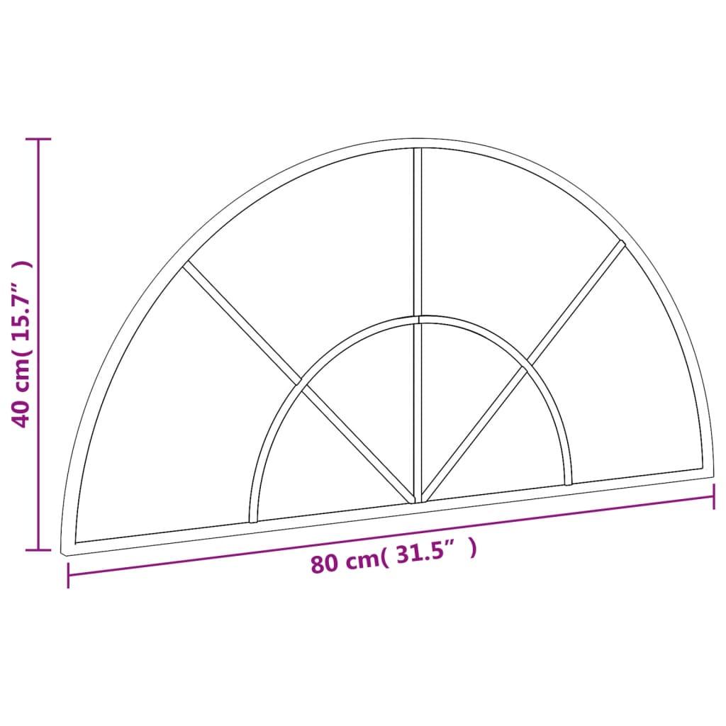 Lustro 80x40 cm do łazienki sypialni ścienne zakończone łukiem żelazo czarne  nr. 7