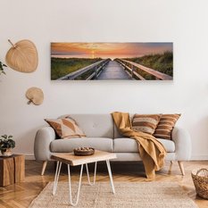 Obraz Na Płótnie Canvas MORZE Wydmy Pomost Zachód Słońca 145x45cm - Miniaturka zdjęcia nr 6