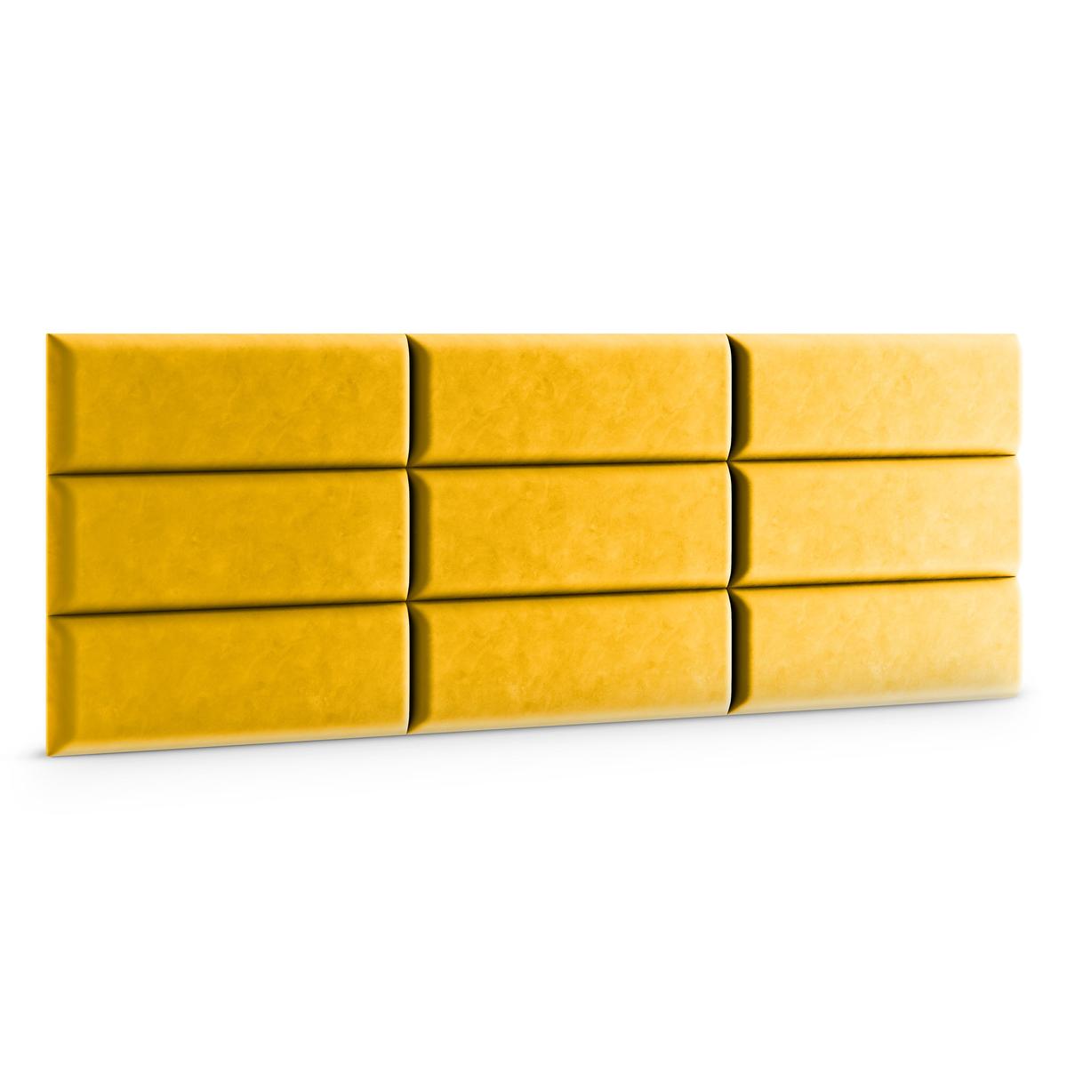 Panele tapicerowane  50x15 cm na ścianę magic velvet żółty nr. 3