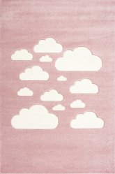 Dywan dziecięcy Cloudies Pink 100x150 cm do pokoju dziecięcego różowy w chmurki - Miniaturka zdjęcia nr 2