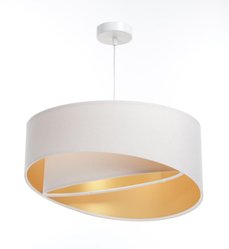 Lampa 45 cm do sypialni salonu wisząca asymetryczna biało-złota kremowy - Miniaturka zdjęcia nr 4