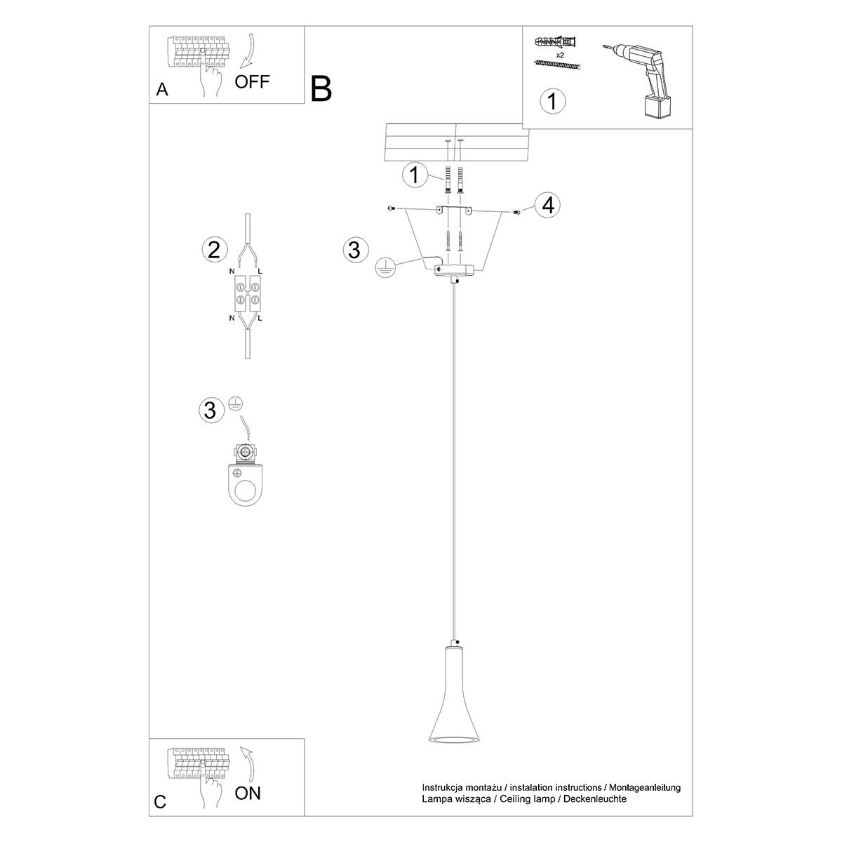 Lampa wisząca REA 1 beton 125x12x12cm nowoczesna E14 do salonu nr. 6