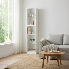 Regał na książki segregatory 40x30x182 cm nowoczesny biały do biura salonu MARTUSIA40 - Miniaturka zdjęcia nr 2