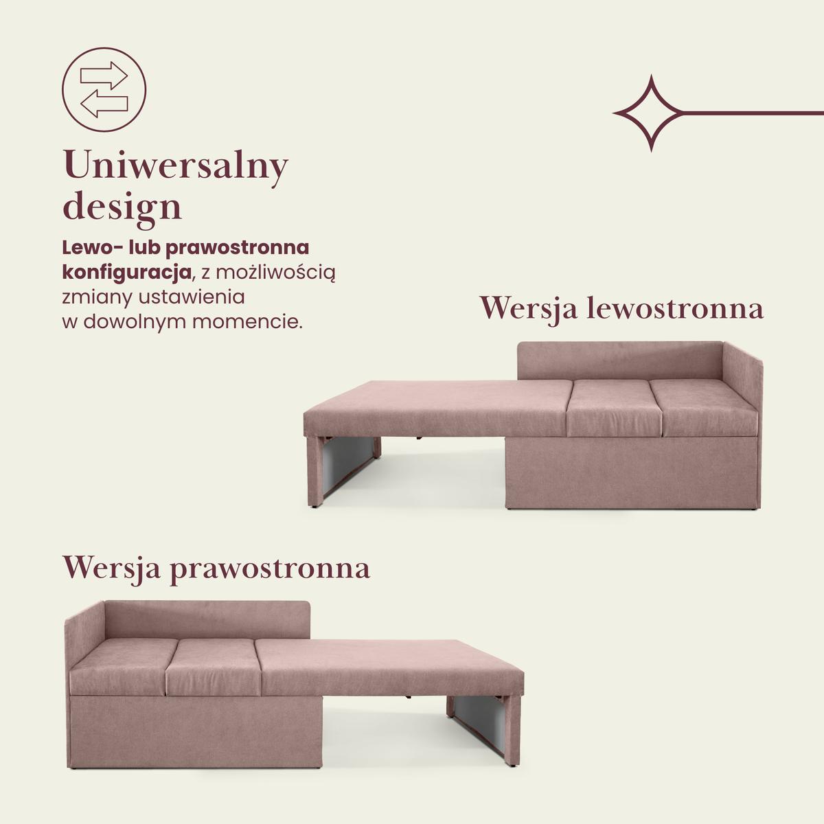 Sofa rozkładana dziecięca Viluś 108x81x78 cm narożnik jednoosobowy do pokoju z funkcją spania i przechowywania dla dzieci różowy nr. 4