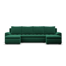 Narożnik FORESTA 300x200x89 cm z funkcją spania w kształcie U duży velvet butelkowa zieleń  - Miniaturka zdjęcia nr 8