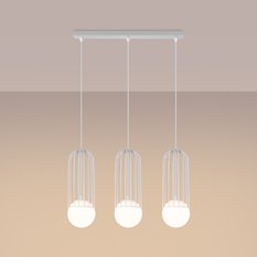 Lampa wisząca BRINA 3L biała 115x12x54cm nowoczesna G9 do salonu - Miniaturka zdjęcia nr 3