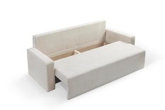 Kanapa SONNIE 225x90x90cm rozkładana z funkcją spania, wodoodporna tkanina, do salonu, kolor jasny beż - Miniaturka zdjęcia nr 3