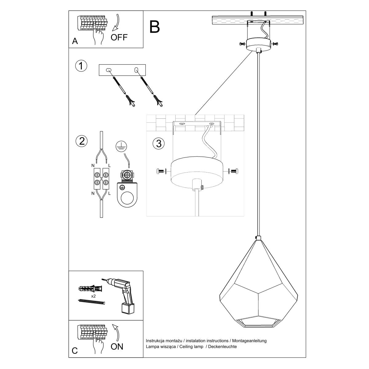 Lampa wisząca ceramiczna PAVLUS 135x25x25cm nowoczesna E27 do salonu nr. 5