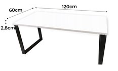 Biurko gamingowe model 0 Low 120x71x60 cm białe LOFT blat 2,8 cm - Miniaturka zdjęcia nr 2