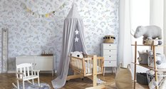 Tapeta Dziecięca Rysowane CHMURKI Gwiazdki Tęcza 53x1000  - Miniaturka zdjęcia nr 5