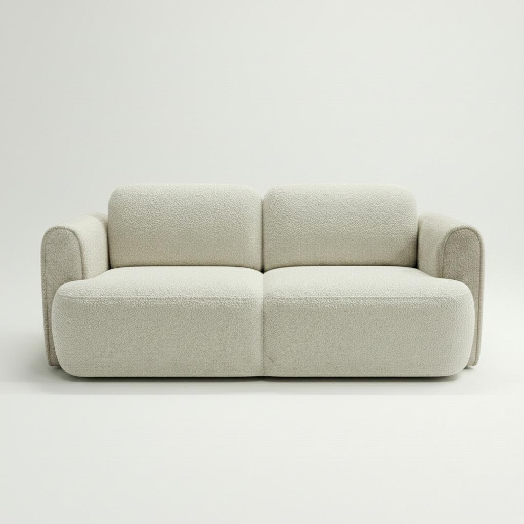 Kanapa rozkładana ITALY 253x110x71 cm sofa z funkcją spania tkanina LOOP ivory nr. 3