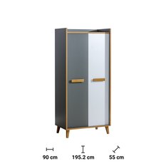 Szafa 90x55x195,2 cm  Werso  dwudrzwiowa antracyt biały brylantowy riviera do sypialni i pokoju - Miniaturka zdjęcia nr 2