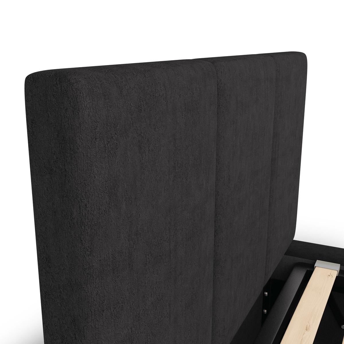 Łóżko Pojedyncze 90x200cm łóżko tapicerowane z pojemnikiem grafitowe do sypialni wezgłowie 120 cm nr. 8