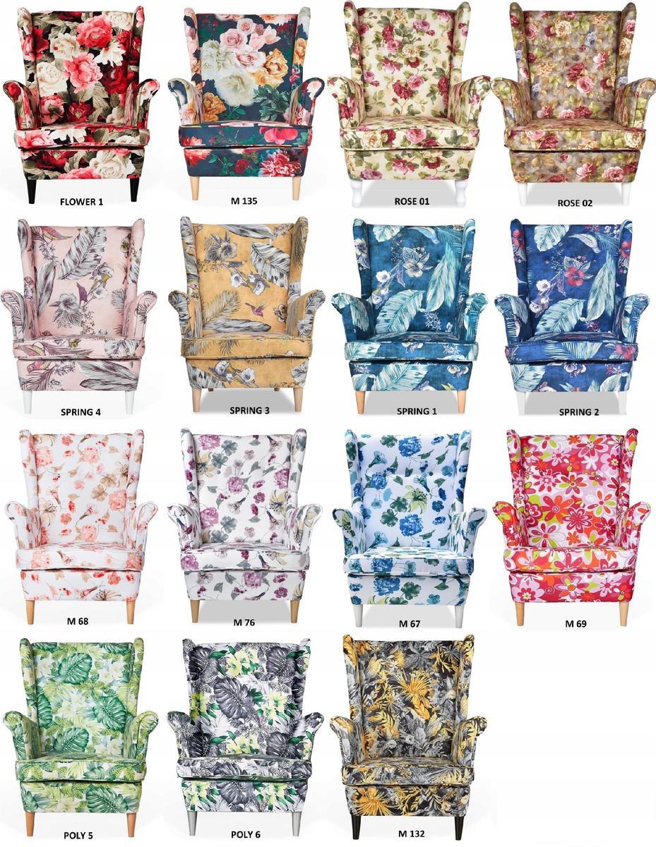 Fotel Uszak z podnóżkiem najmodniejsze liście 2021 nr. 9