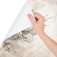 Fototapeta Do Sypialni Szare KWIATY Beton Abstrakcja Boho Dekoracja z Efektem 3D - Miniaturka zdjęcia nr 2