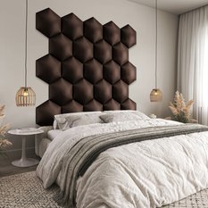 Panel tapicerowane 35x40 cm na ścianę hexagon brązowy - Miniaturka zdjęcia nr 6