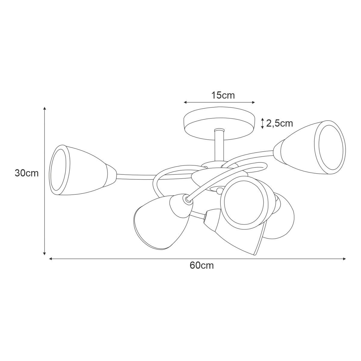 Lampa sufitowa K-JSL-6059/6 AB PLATO 60x30x60 cm do salonu lub pokoju patyna nr. 3