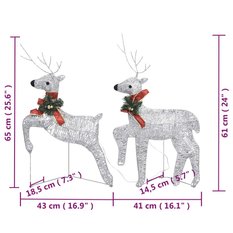  Renifery z saniami dekoracja świąteczna 140 LED srebrne do ogrodu - Miniaturka zdjęcia nr 11