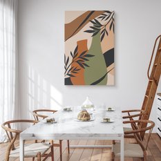 Obraz Na Płótnie Liście Martwa Natura Abstrakcja Styl Boho 80x120cm - Miniaturka zdjęcia nr 4