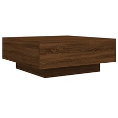 Stolik kawowy 80x80x31 cm brązowy dąb elegancki do salonu - Miniaturka zdjęcia nr 7