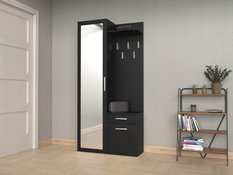 Garderoba z lustrem DUO 50x124x35 cm wieszaki szafa biała do przedpokoju - Miniaturka zdjęcia nr 6