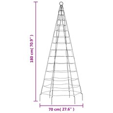 Choinka 180 cm na maszt z lampek 200 LED do ogrodu - Miniaturka zdjęcia nr 11