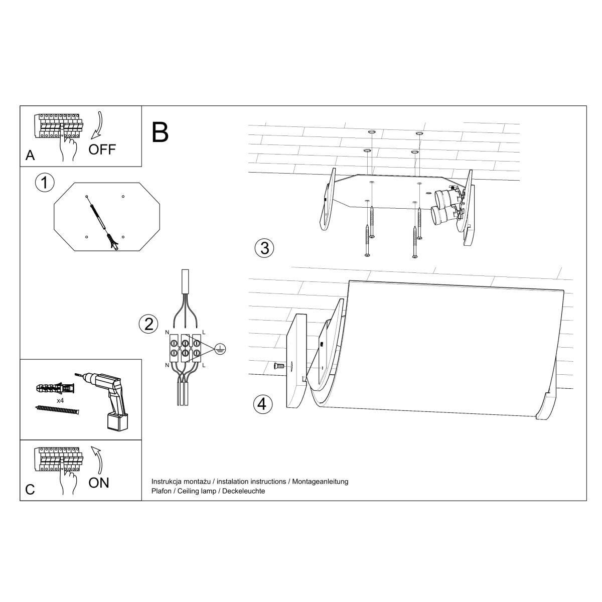 Plafon EMILIO 14x33x30cm srebrna nowoczesna lampa E27 do salonu nr. 5