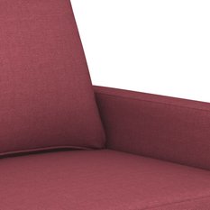 Sofa 158x77x80 cm 2-osobowa wygodna tapicerowana tkaniną winna czerwień do salonu - Miniaturka zdjęcia nr 6