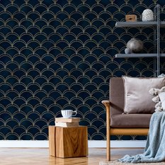Tapeta Dekoracyjna Granatowy GEOMETRYCZNY Wzór  - Miniaturka zdjęcia nr 7