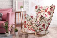 Fotel Uszak bujany turkusowe liście MONSTERY salon - Miniaturka zdjęcia nr 4