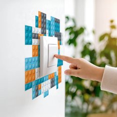 Naklejka Pod Włącznik Kontakt Kolorowe 20x20 Klocki Lego Do Pokoju Chłopca - Miniaturka zdjęcia nr 7