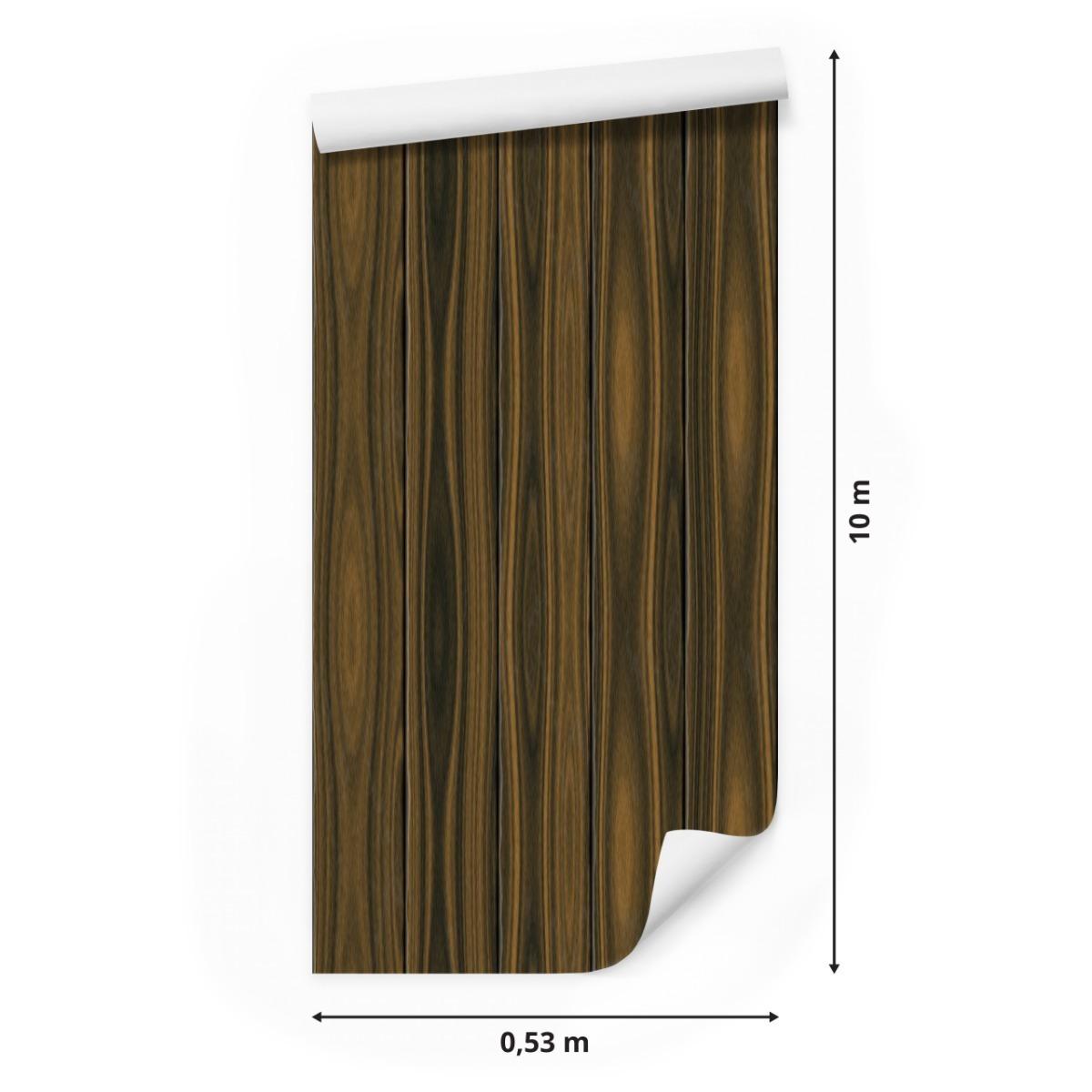 Tapeta Pionowe Brązowe DESKI Modny Wzór Do Salonu 53x1000  nr. 2