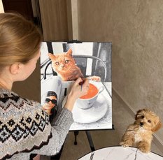 MALOWANIE PO NUMERACH Kot 40x50 cm Obrazy Do Malowania po numerach Z RAMĄ 40x50 cm Oh Art! - Miniaturka zdjęcia nr 7