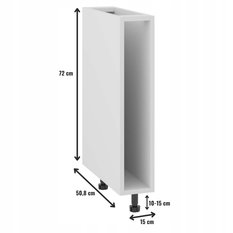 Korpus szafka kuchenna dolna 15x82x50 cm pod cargo z akcesoriami biały do kuchni - Miniaturka zdjęcia nr 2