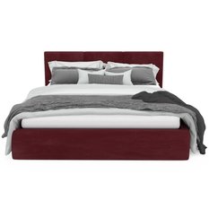 Łóżko tapicerowane do sypialni basic 120x200x88 cm łóżko podwójne z pojemnikiem bordowe - Miniaturka zdjęcia nr 11