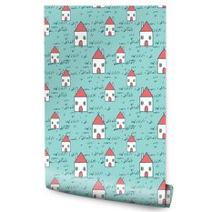 Tapeta Do Pokoju Dziecięcego Rysowane DOMKI Trawa 53x1000  - Miniaturka zdjęcia nr 1