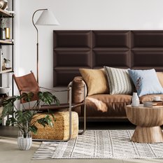 Panele tapicerowane 100x20 na ścianę eko skóra brązowy - Miniaturka zdjęcia nr 4