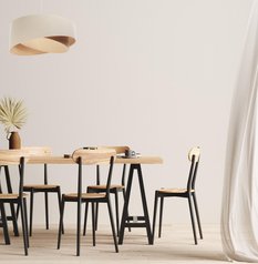 Lampa wisząca asymetryczna BOHO beżowa lniano jutowa do salonu sypialni biura  - Miniaturka zdjęcia nr 6