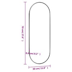 Lustro 30x70 cm do sypialni łazienki ścienne szklane owalne - Miniaturka zdjęcia nr 6